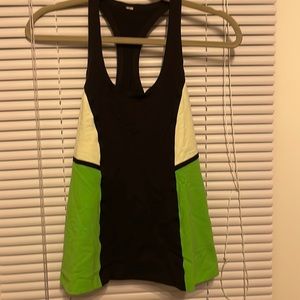 Womens Lululemon black and green top